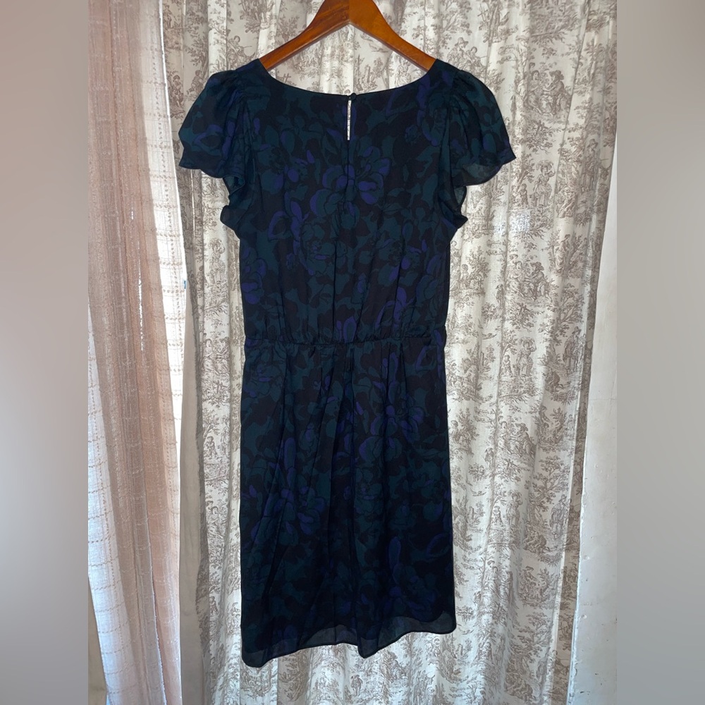 Loft Elegant Blue and Purple Floral Dress - Picture 2 of 4